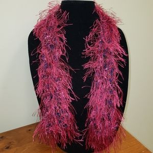 3/$15 Funky knit scarf ladder ribbon & fur yarn